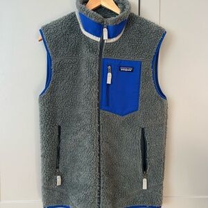 Patagonia Men’s Retro X Fleece Vest in Gray and Blue